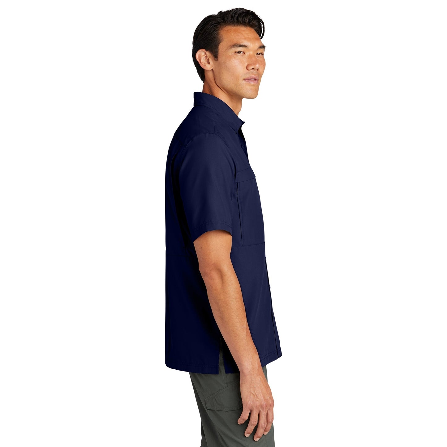 Deep Black Button Up Shirt - Port Authority - Lightweight