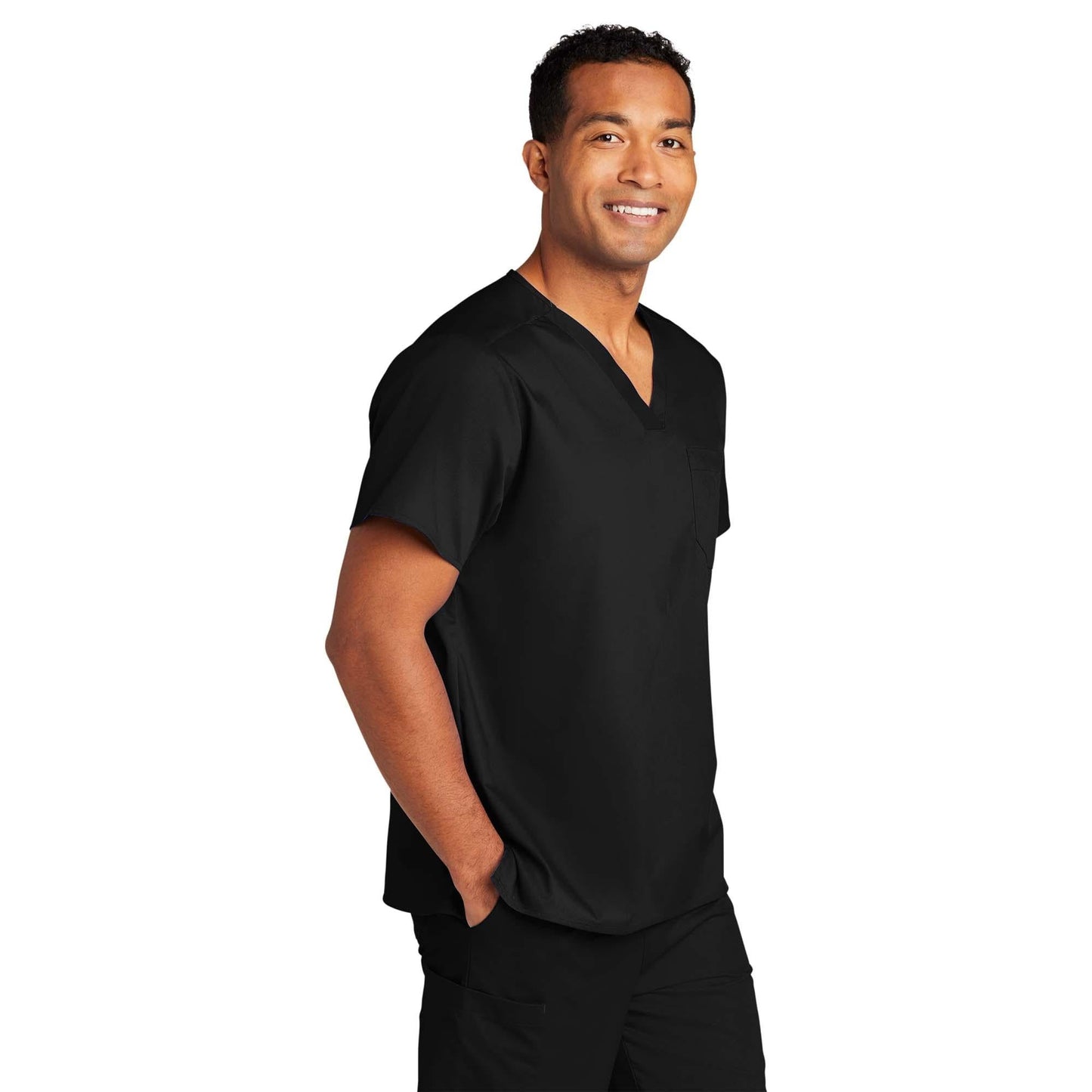 Black Scrub Tops - WonderWink - Comfortable V-Neck