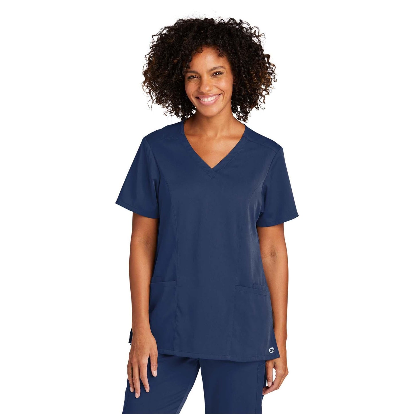 Black Scrub Tops - WonderWink - Stylish Mock Wrap