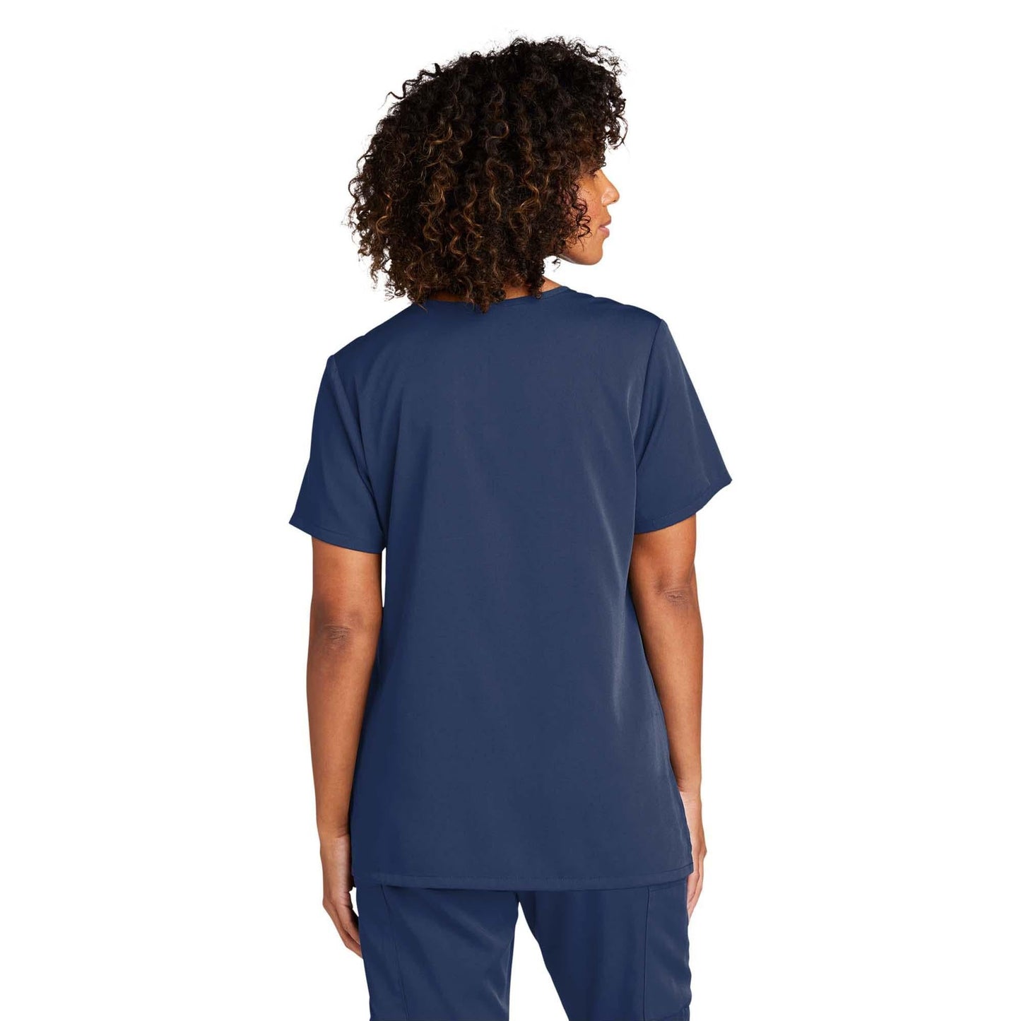 Black Scrub Tops - WonderWink - Stylish Mock Wrap