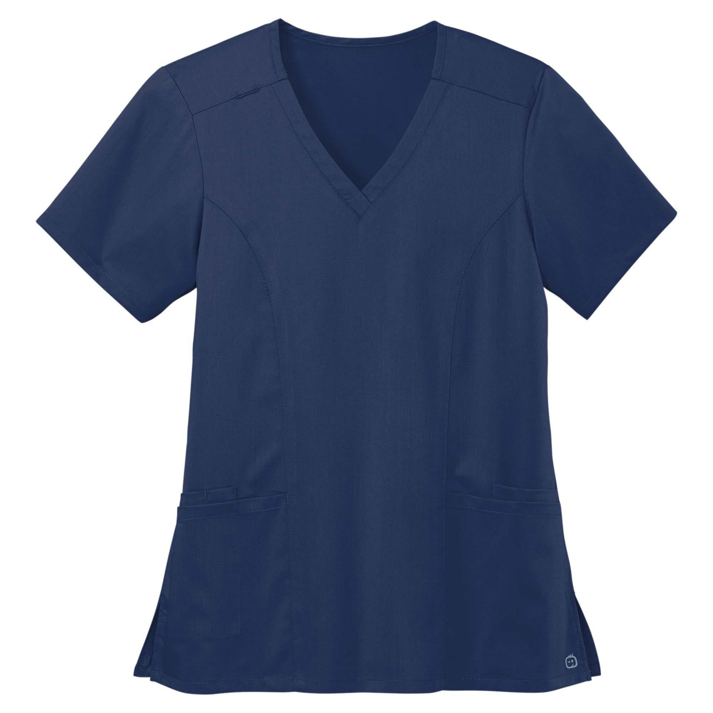 Black Scrub Tops - WonderWink - Stylish Mock Wrap