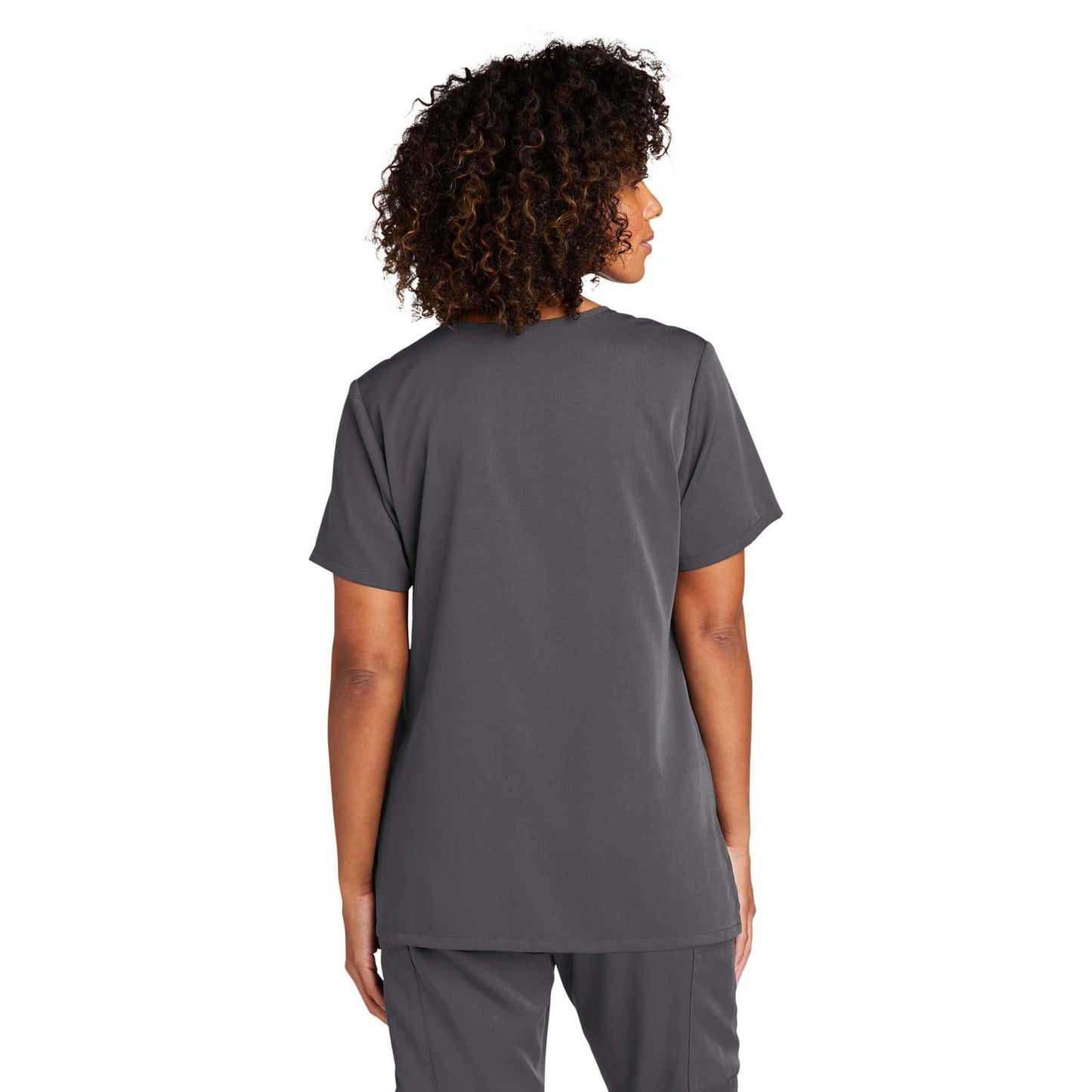 Black Scrub Tops - WonderWink - Stylish Mock Wrap