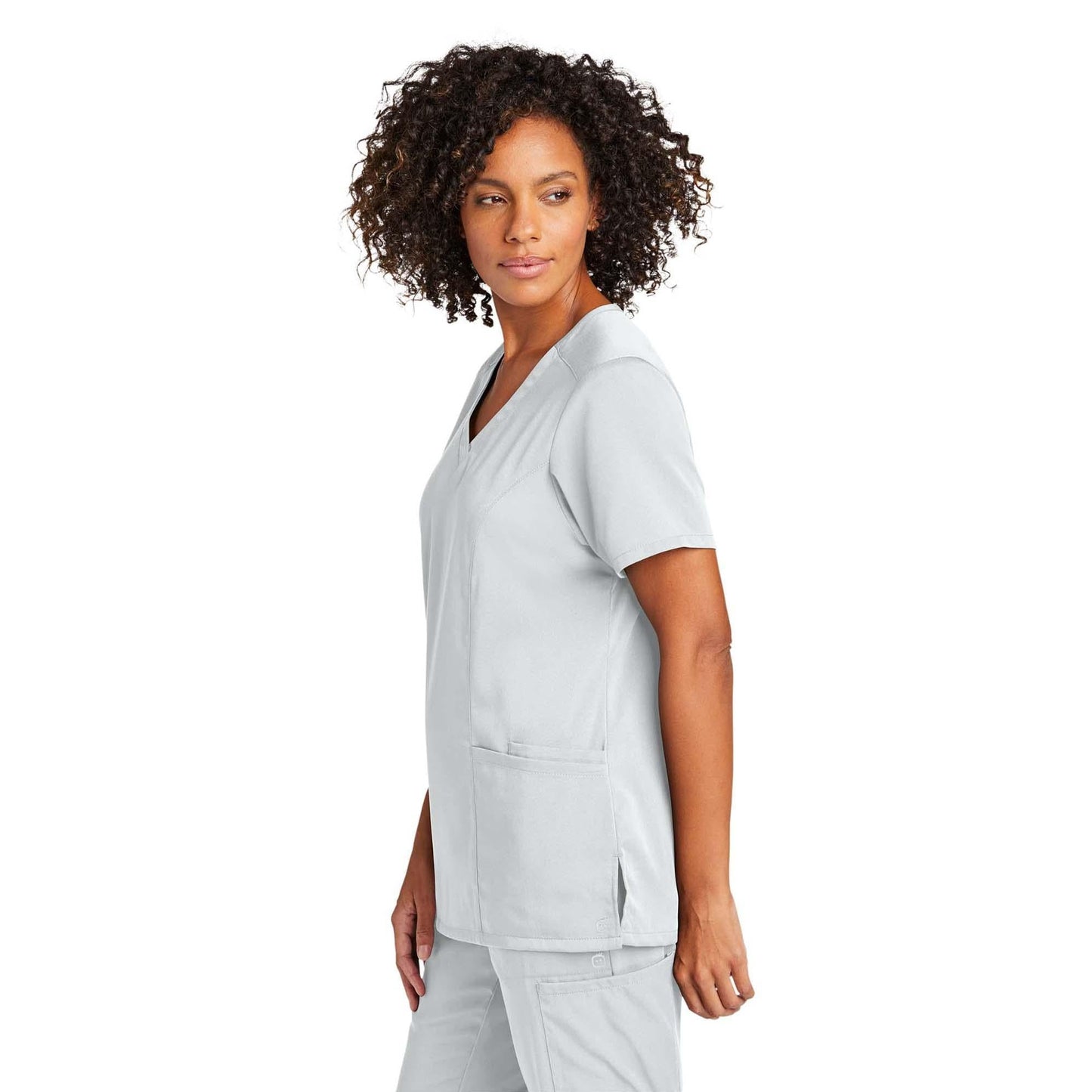Black Scrub Tops - WonderWink - Stylish Mock Wrap