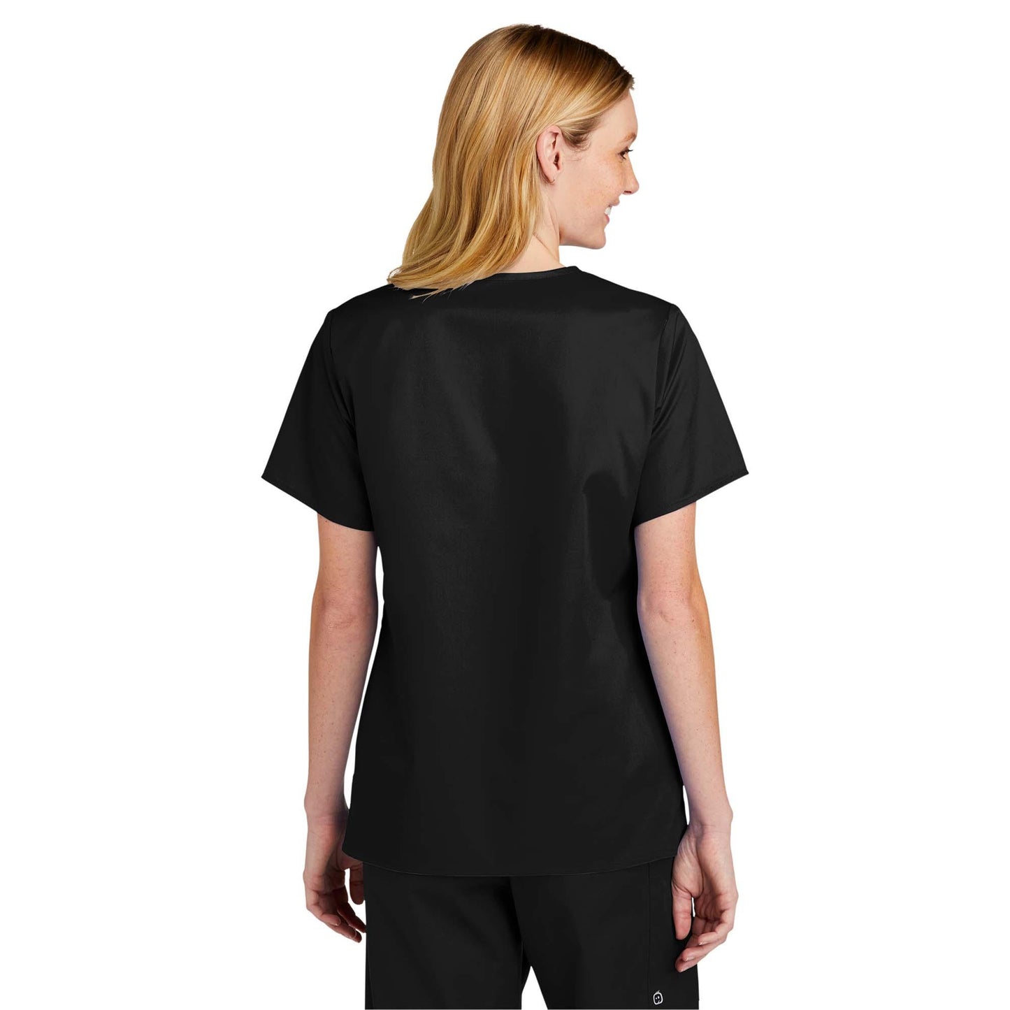 Black Scrub Tops - WonderWink - V-Neck Design