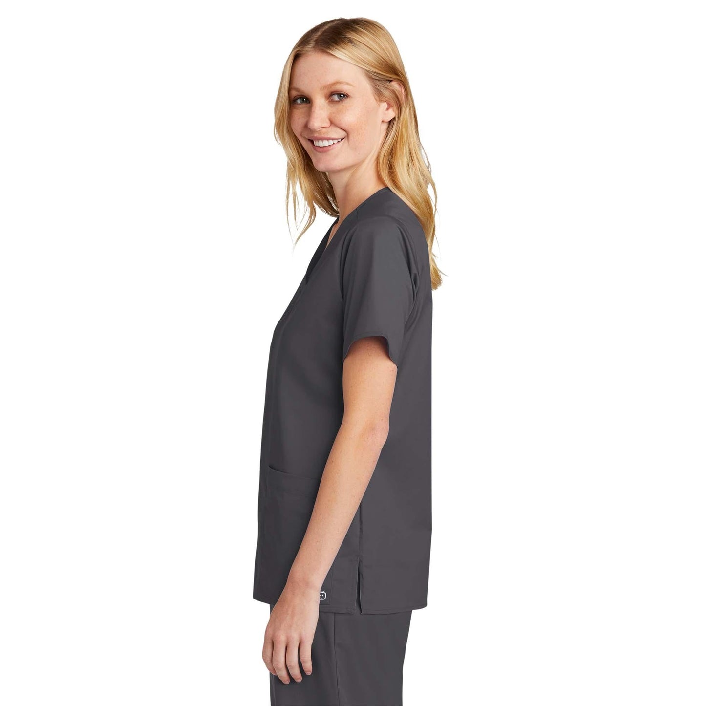 Black Scrub Tops - WonderWink - V-Neck Design