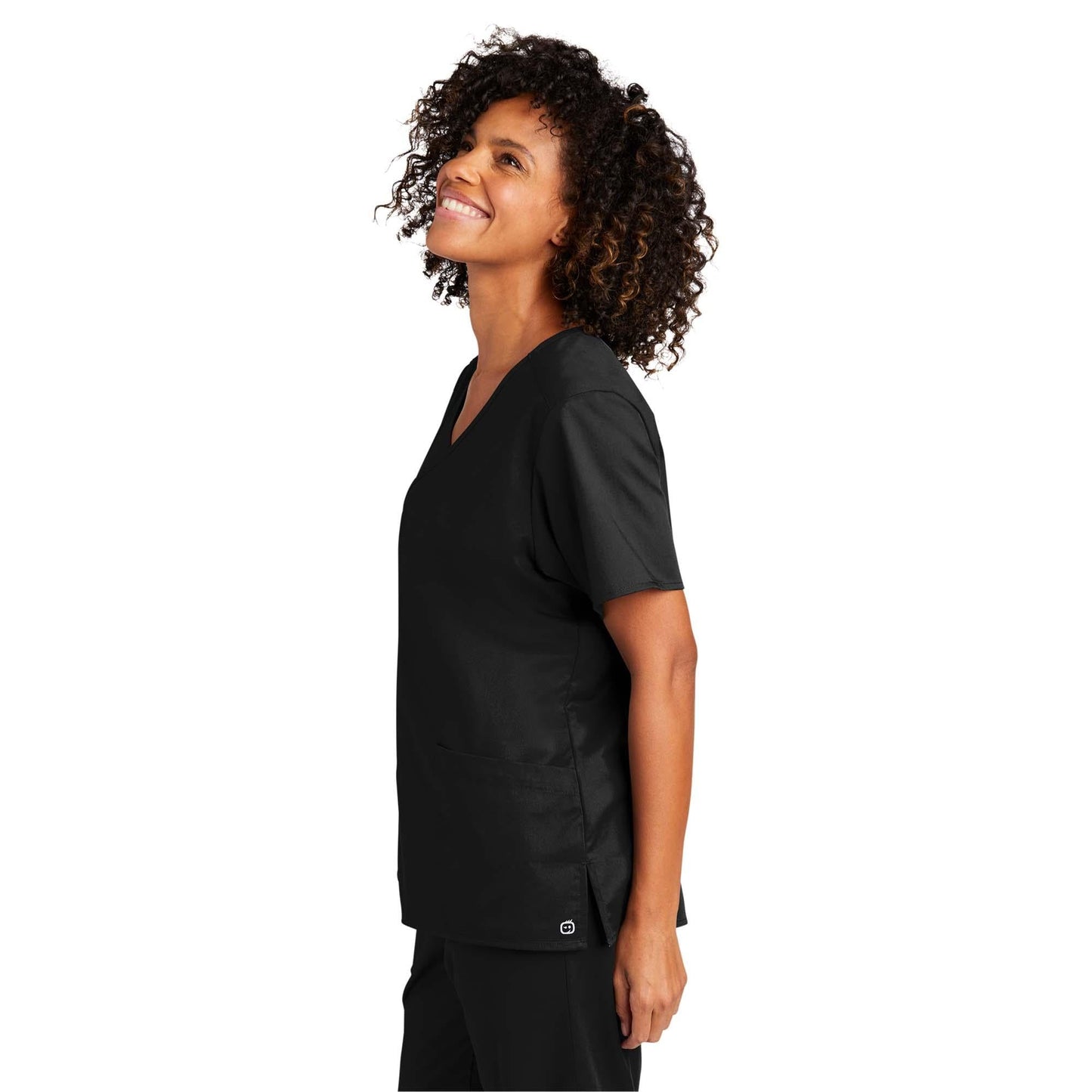 Black Scrub Tops - WonderWink - Comfortable Mock Wrap