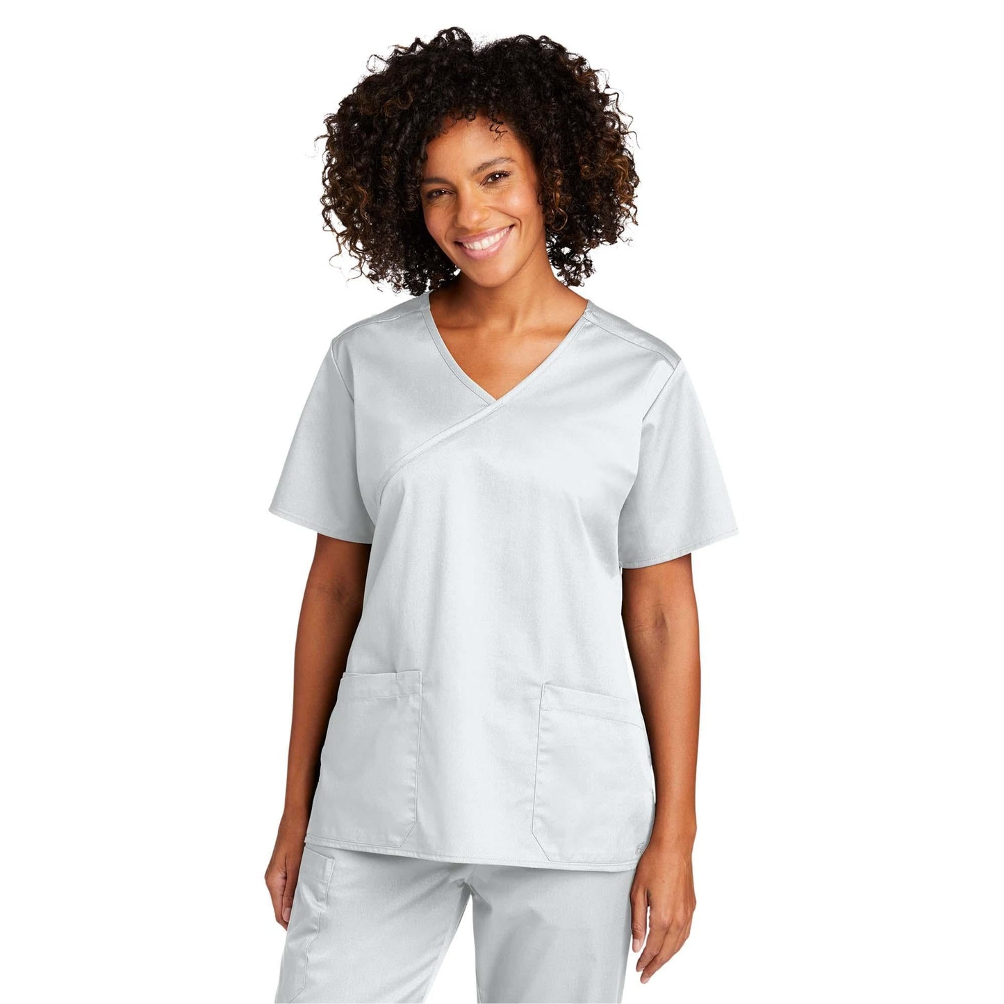 Black Scrub Tops - WonderWink - Comfortable Mock Wrap
