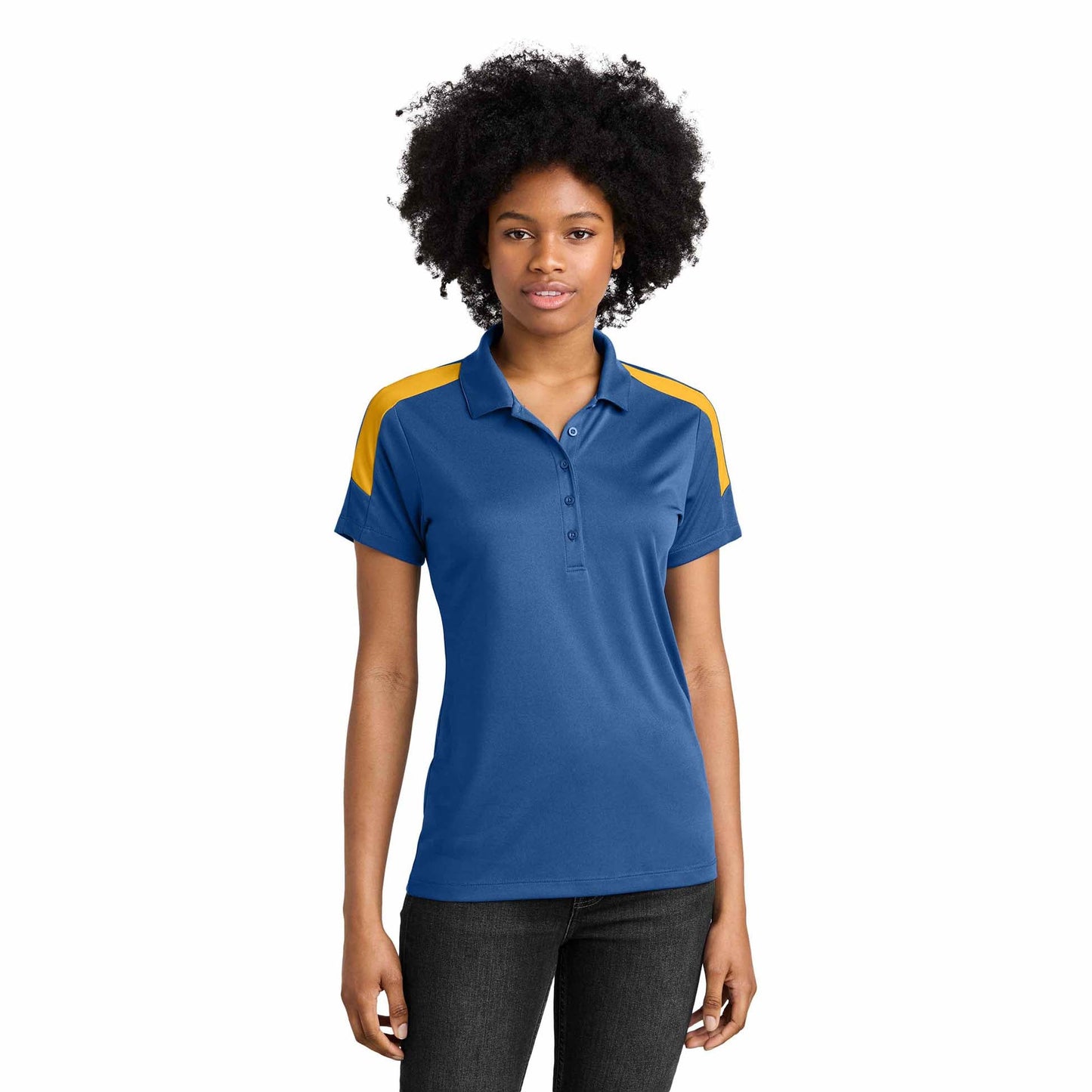 Black/Gold Polo Shirts - Sport-Tek - Moisture Wicking