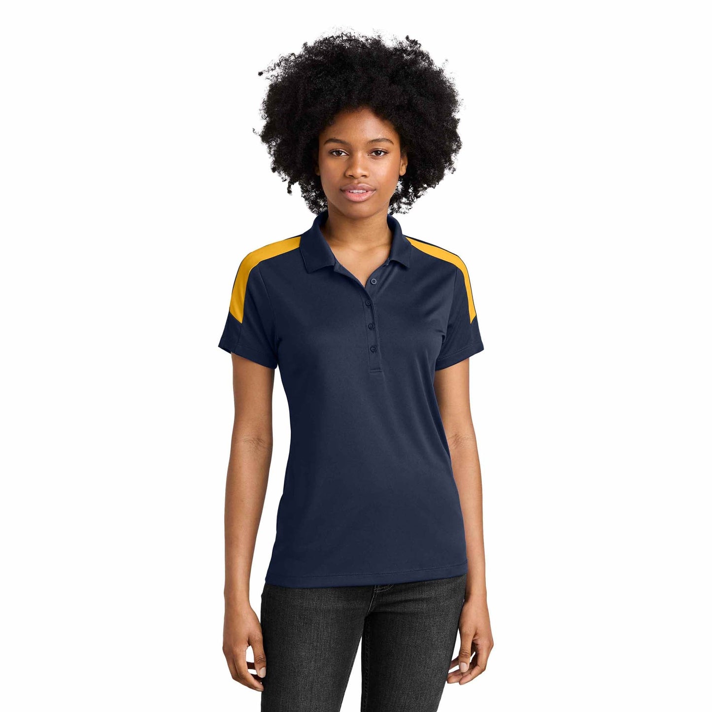 Black/Gold Polo Shirts - Sport-Tek - Moisture Wicking