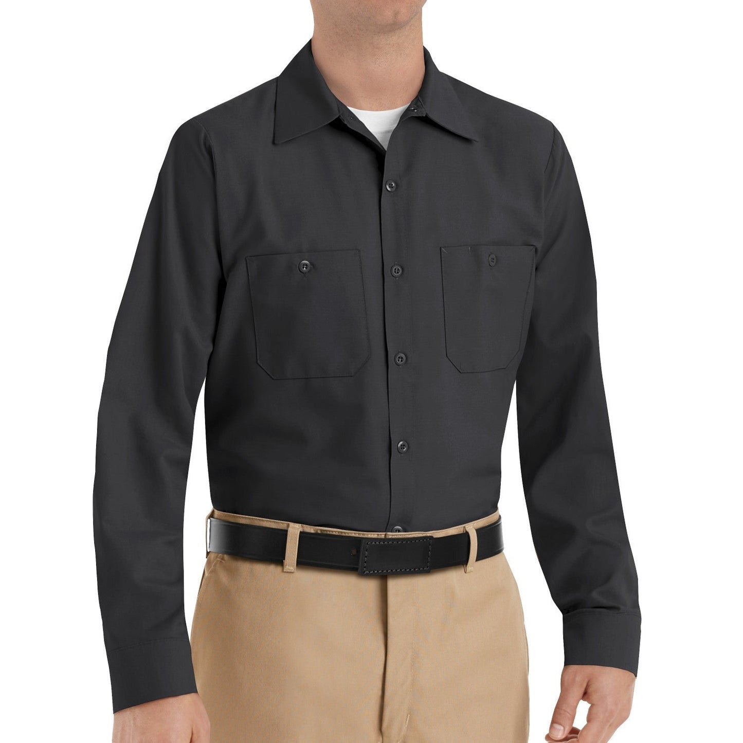 Black Button Up Shirt - Red Kap - Industrial Work Fit