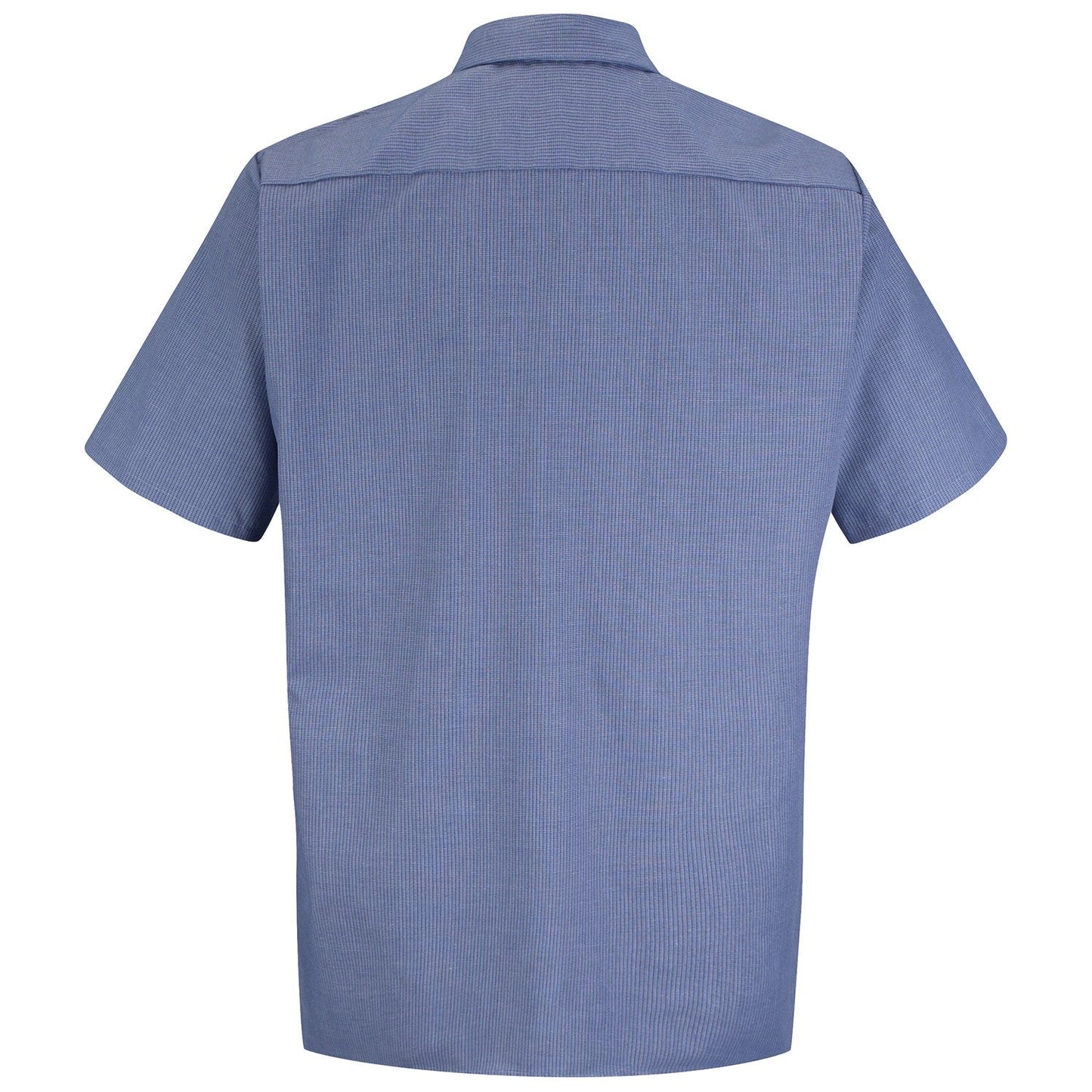Denim Blue Button Up Shirt - Red Kap - Stylish Micro Check
