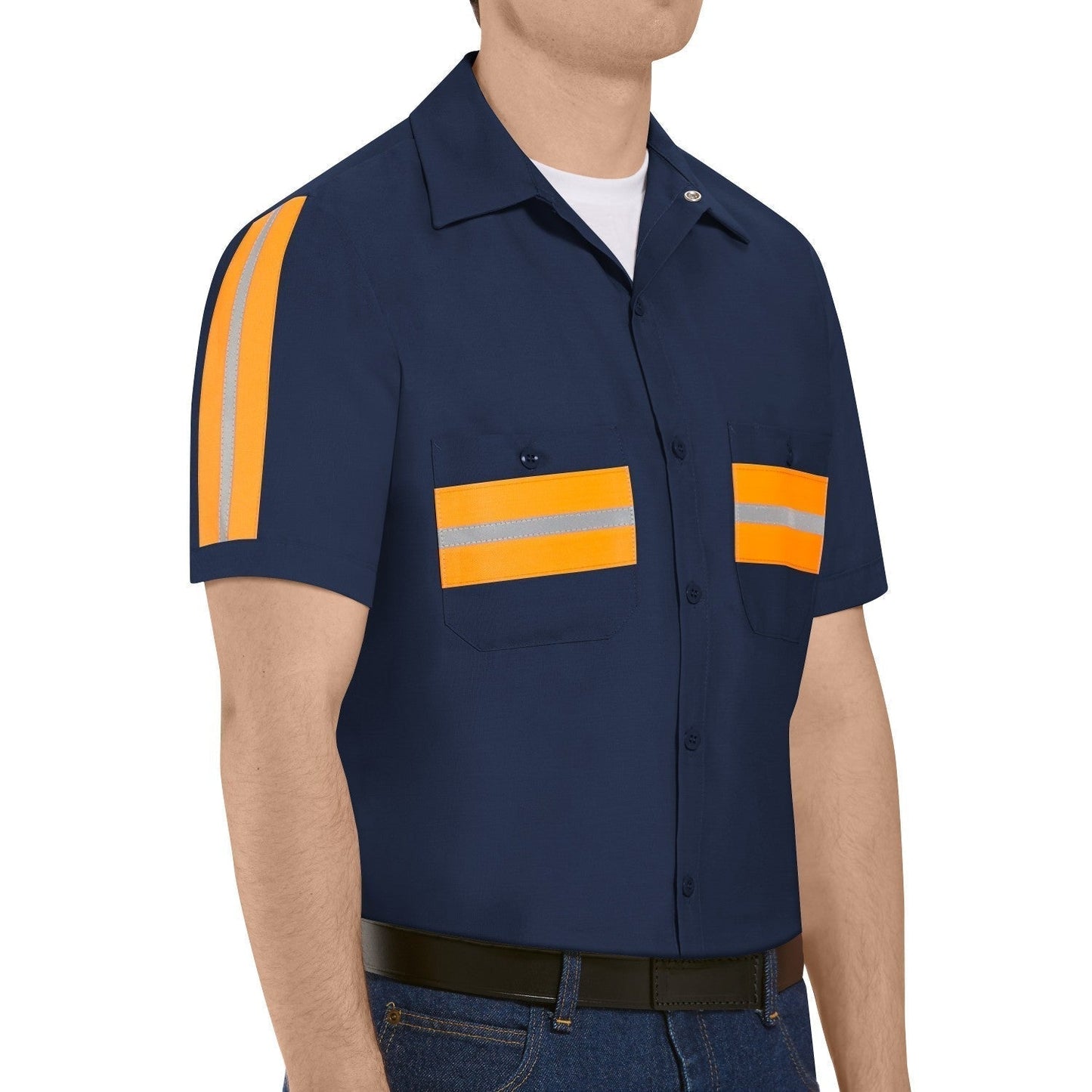 Short Sleeve Button Down Shirt - Red Kap - Enhanced Visibility