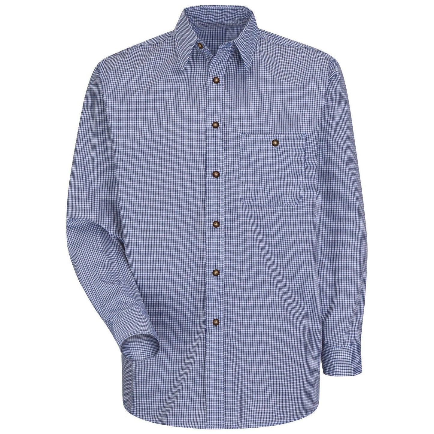 Grey/Blue Plaid Shirt - Red Kap - Durable Poplin