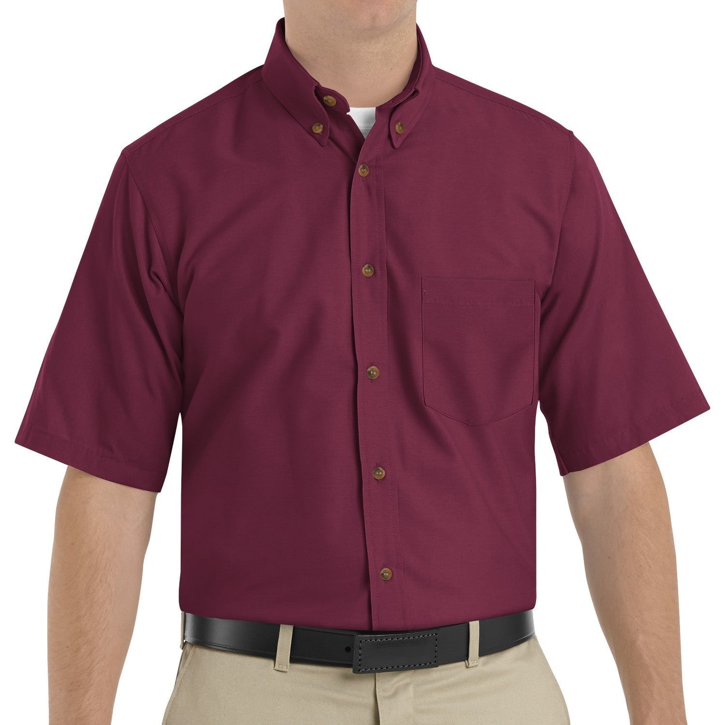 Black Button Up Shirts - Red Kap - Short Sleeve Dress
