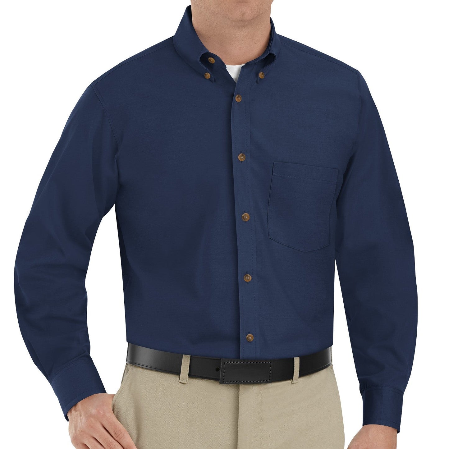 Black Button Up Shirts - Red Kap - Poplin Fabric