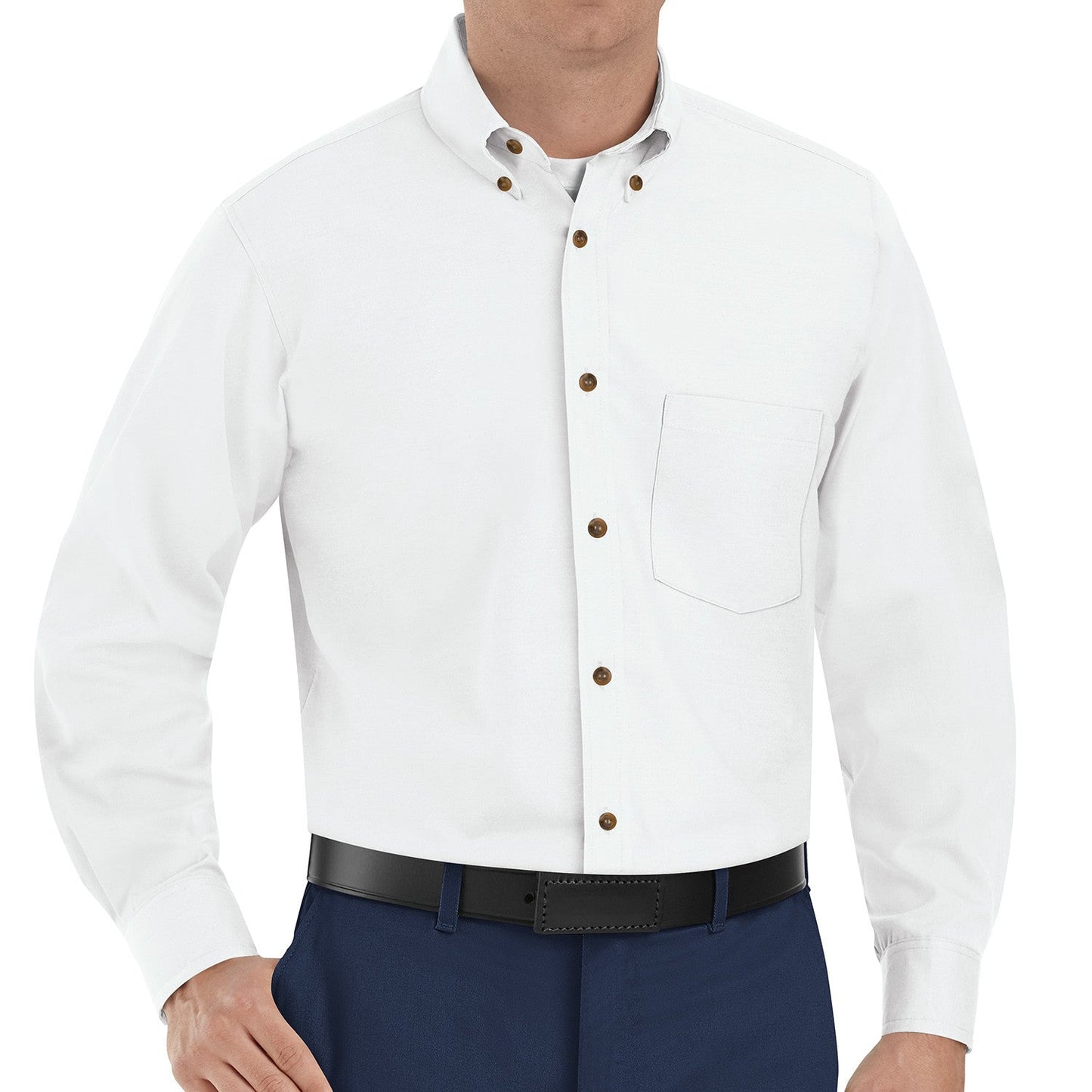 Black Button Up Shirts - Red Kap - Poplin Fabric