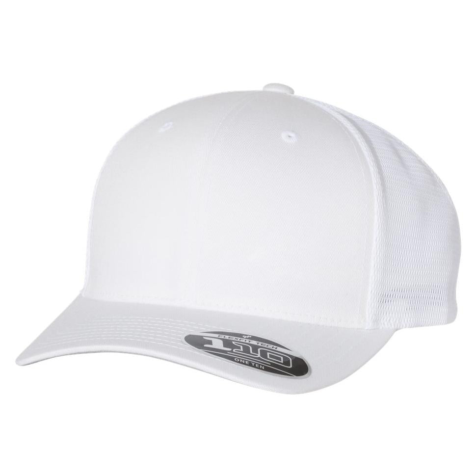 White Ball Caps - FlexFit - Stylish Mesh-Back