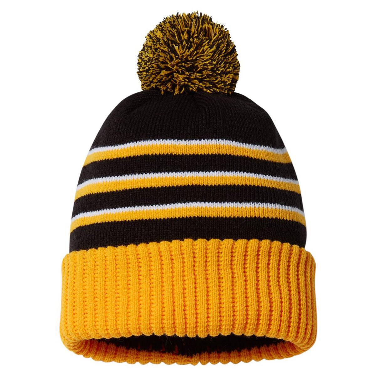 Black/Grey/White Beanies - Richardson - Cozy Pom Cuff
