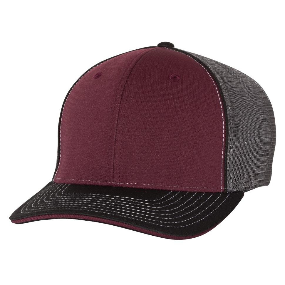 Black/Charcoal Split Ball Cap - Richardson - Sportmesh Design