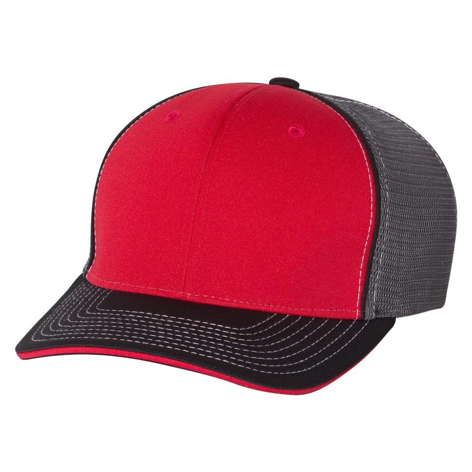 Black/Charcoal Split Ball Cap - Richardson - Sportmesh Design
