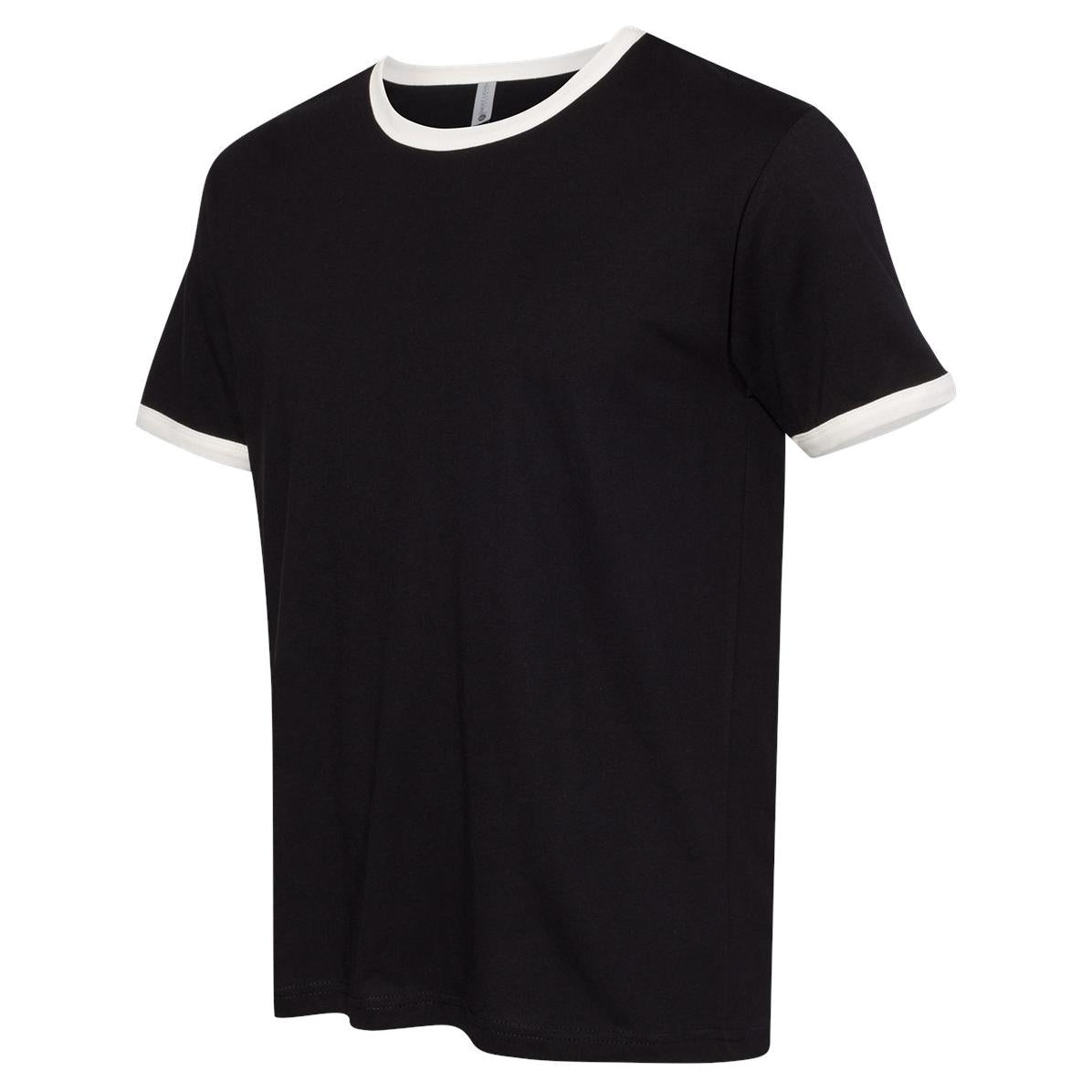 Black/Natural T-Shirts - Next Level - Fine Jersey Ringer
