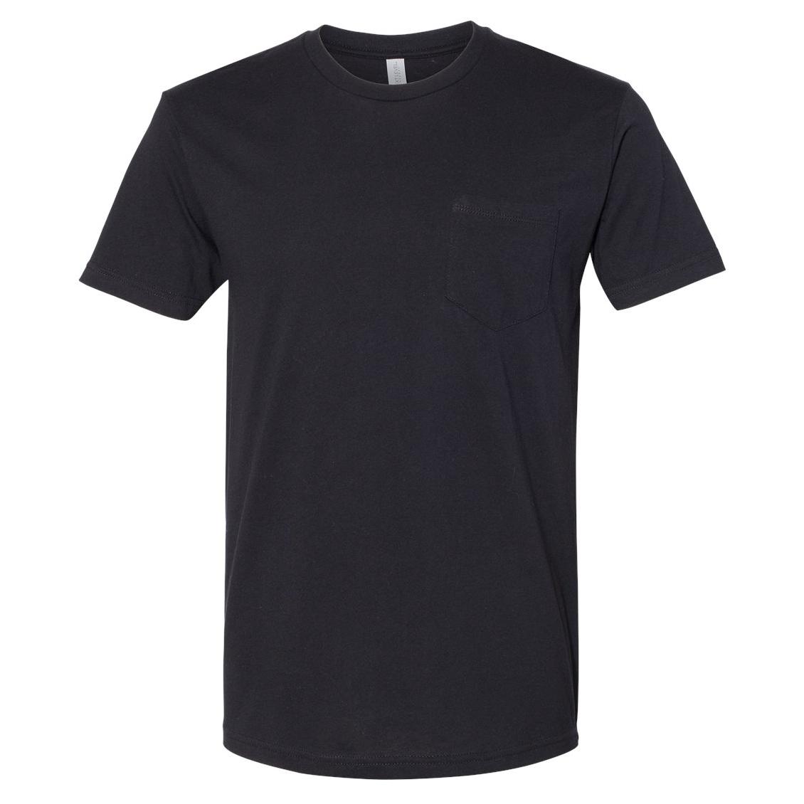 Black T-Shirts - Next Level - Cotton Pocket Crew