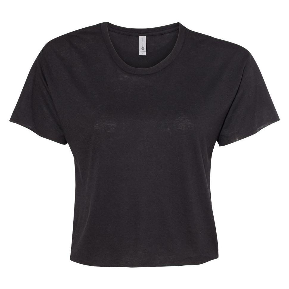 Black Cropped T-Shirt - Next Level - Soft Blend Fabric