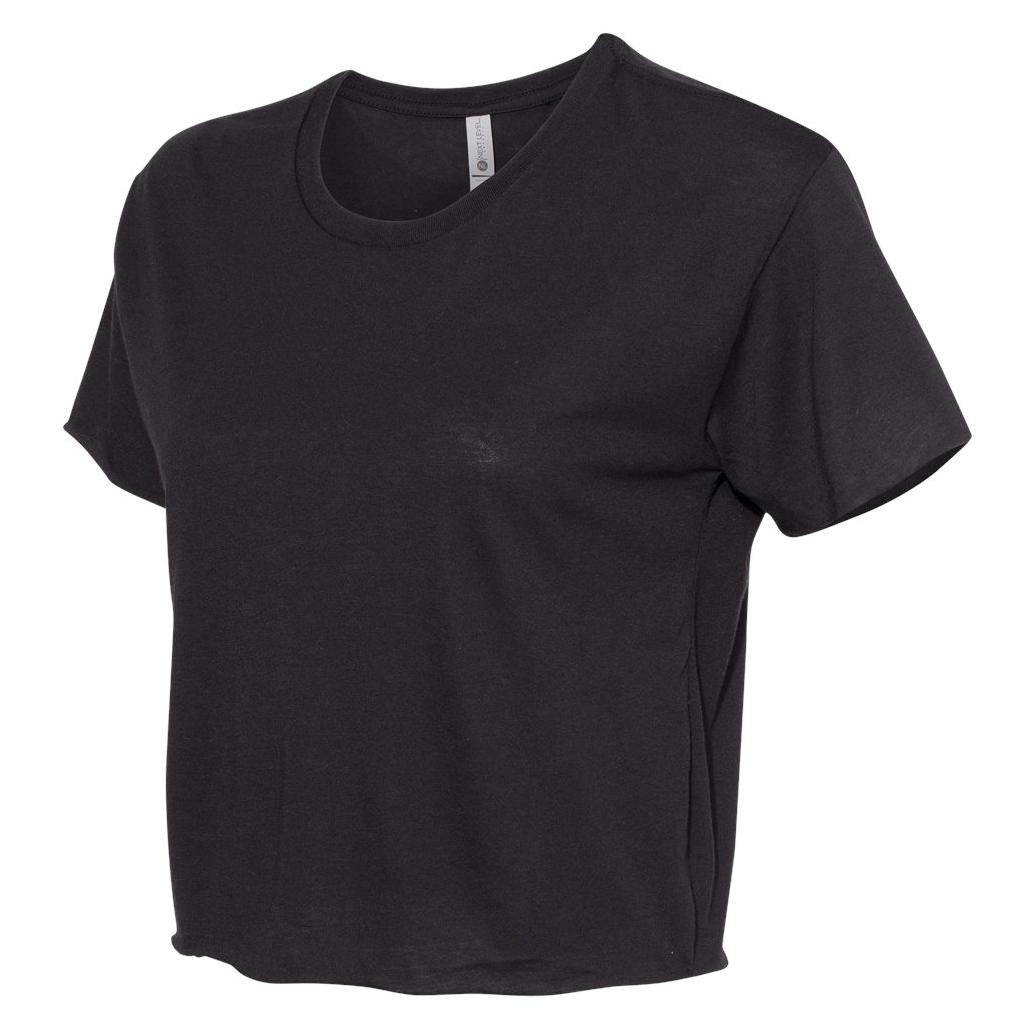 Black Cropped T-Shirt - Next Level - Soft Blend Fabric