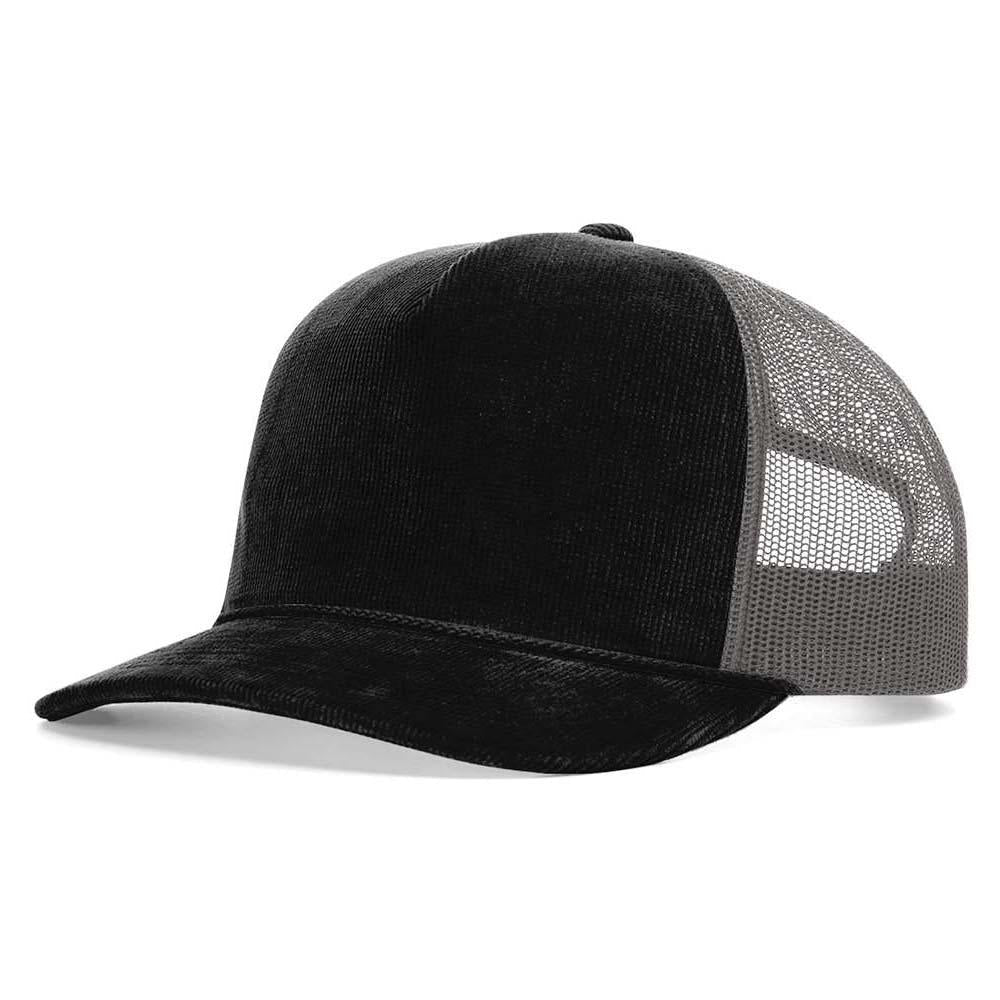 Black/Charcoal Ball Caps - Richardson - Soft Corduroy