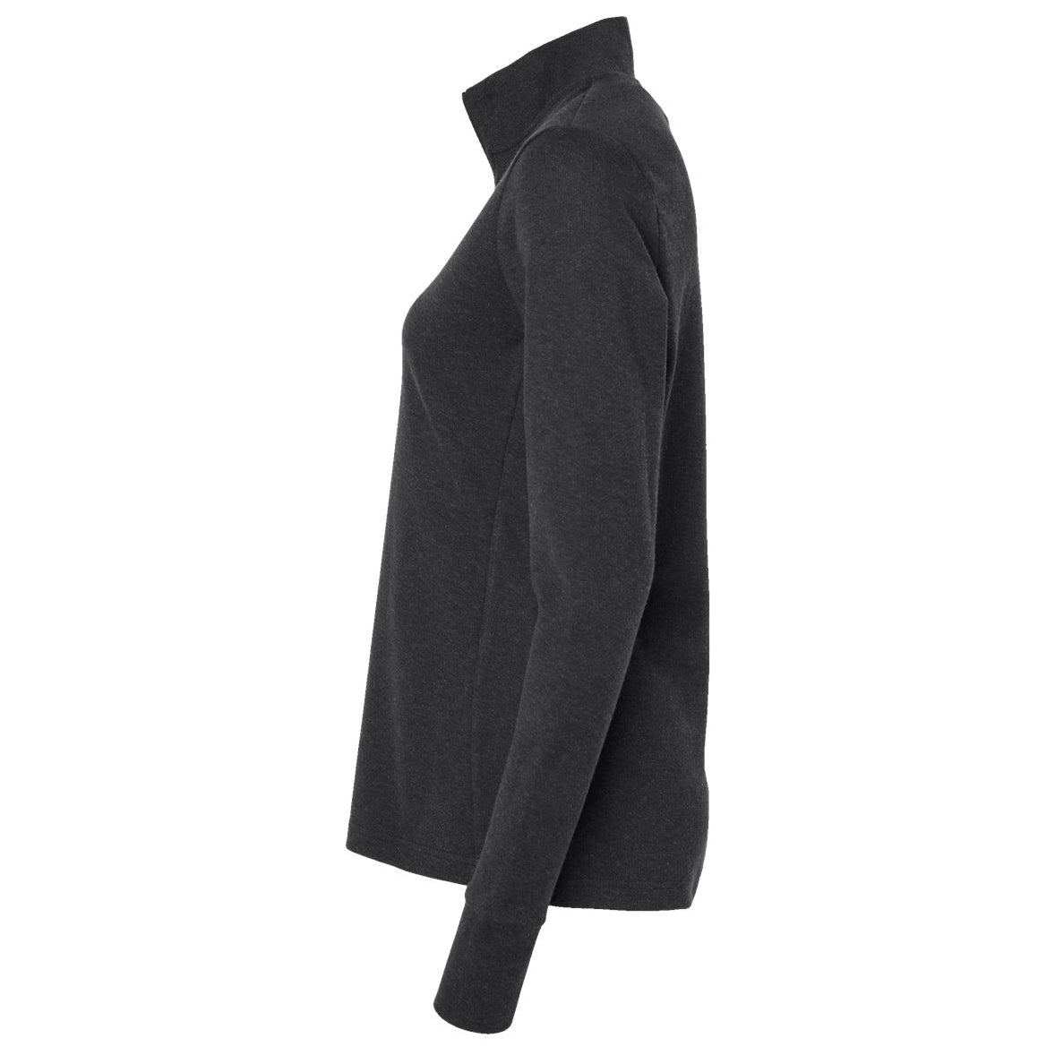 Black Melange Sweatshirt - Adidas - Stylish Quarter-Zip