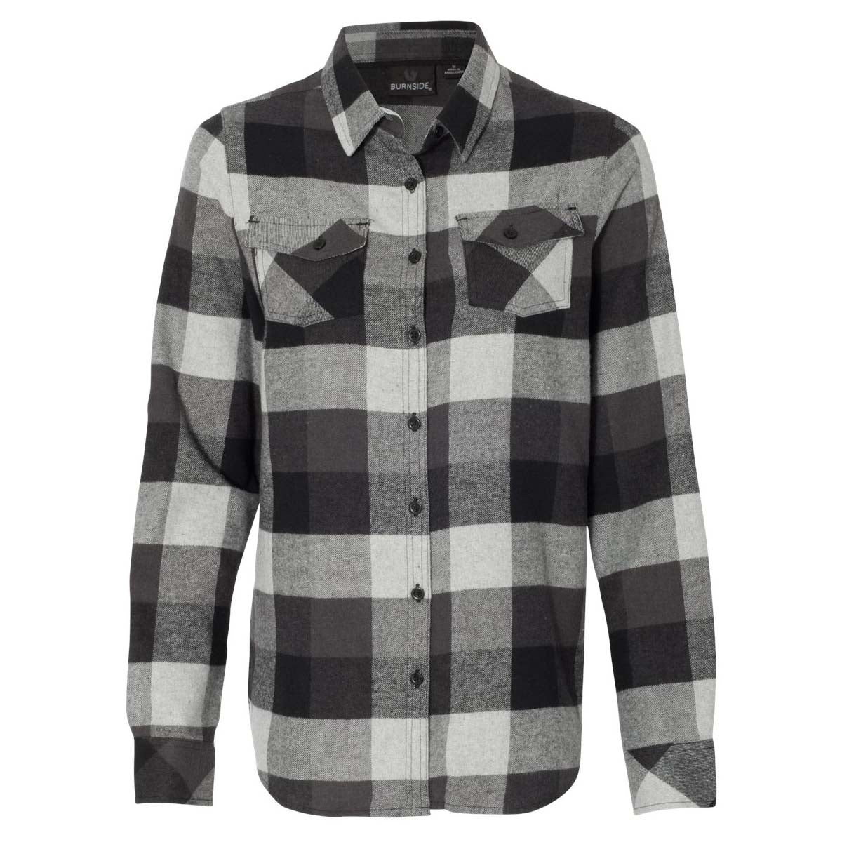 Black/Grey Flannel Shirt - Burnside - Soft Cotton Blend