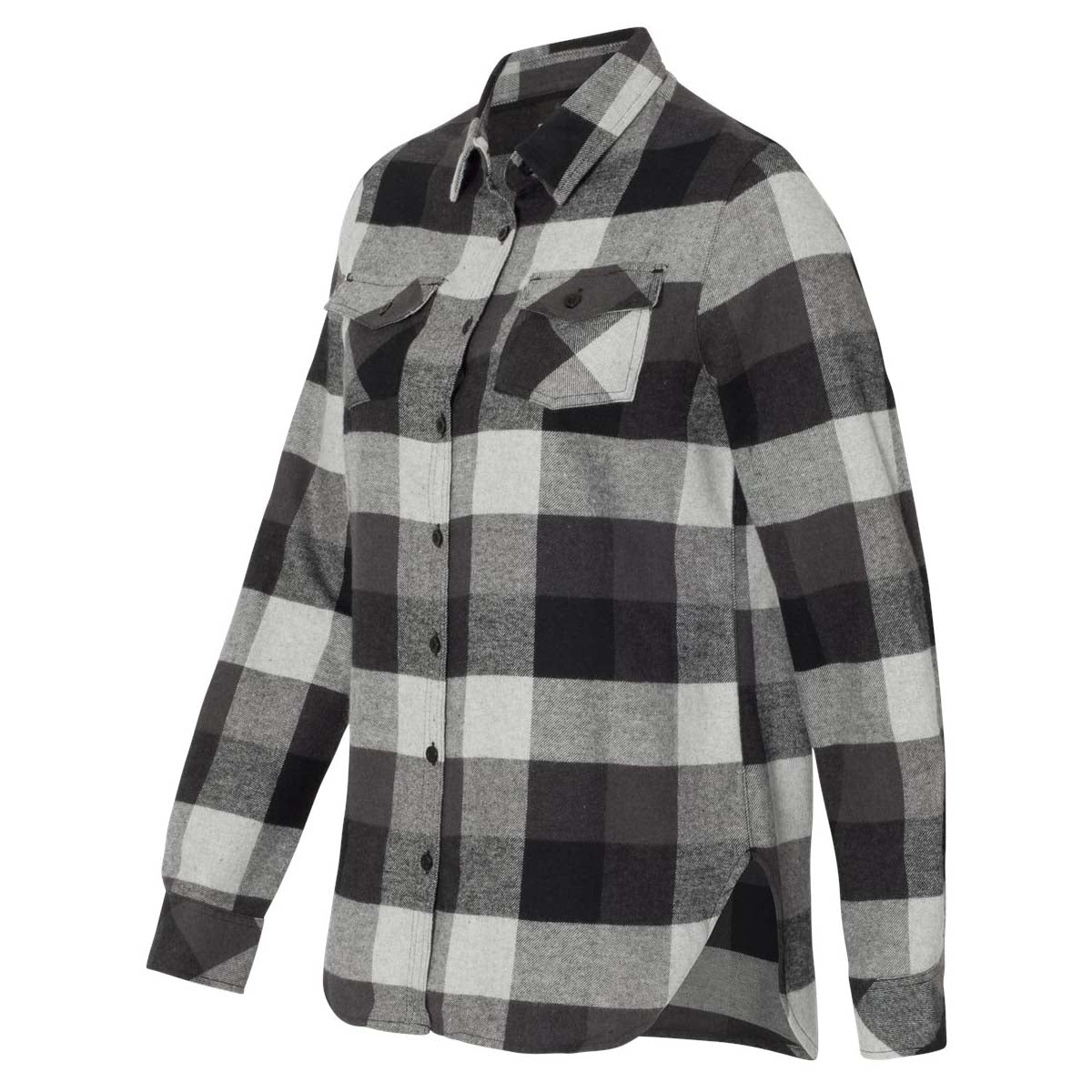 Black/Grey Flannel Shirt - Burnside - Soft Cotton Blend