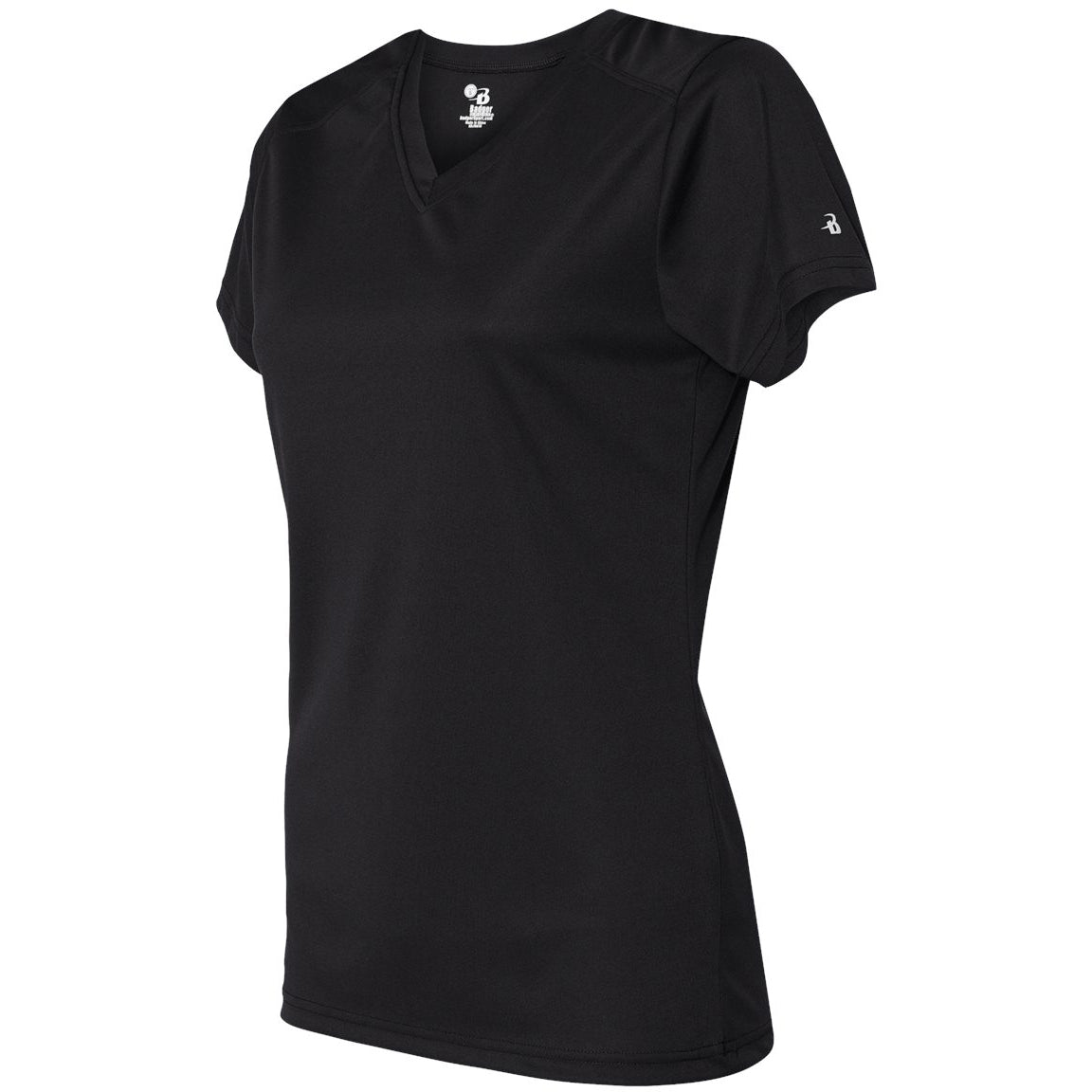 Black V-Neck Tee - Badger Sport - Moisture-Wicking