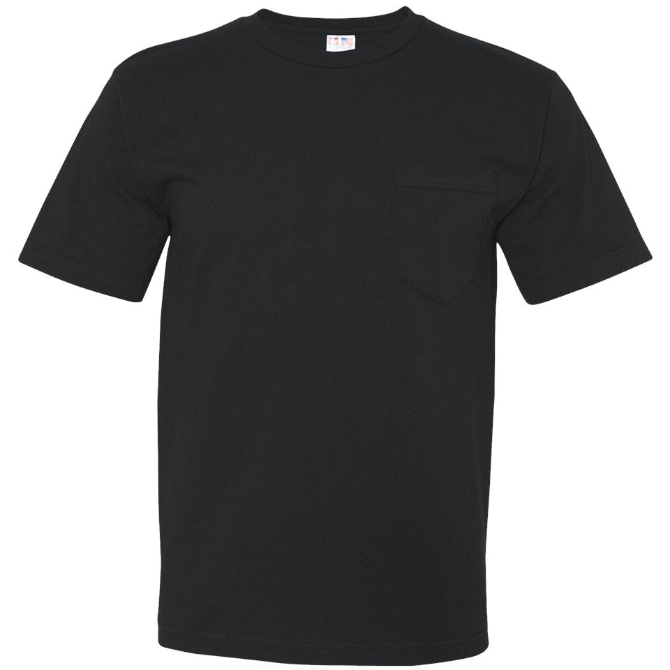 Black T-Shirts - Bayside - Soft Cotton Crew Neck