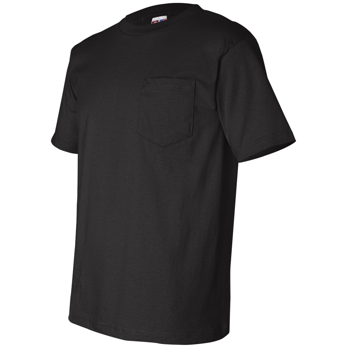 Black Pocket T-Shirt - Bayside - Comfortable Cotton
