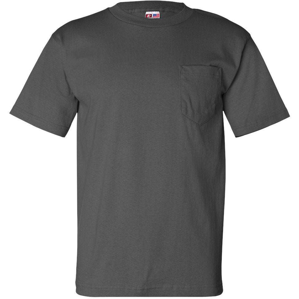 Black Pocket T-Shirt - Bayside - Comfortable Cotton