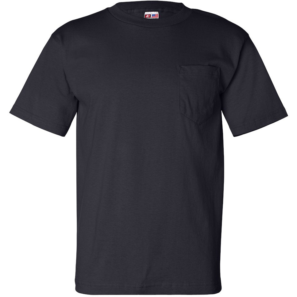 Black Pocket T-Shirt - Bayside - Comfortable Cotton