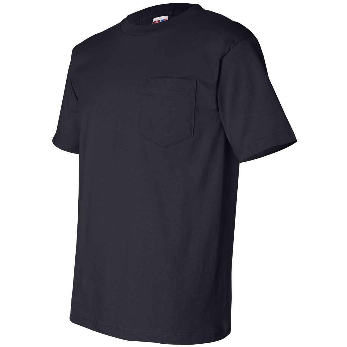 Black Pocket T-Shirt - Bayside - Comfortable Cotton