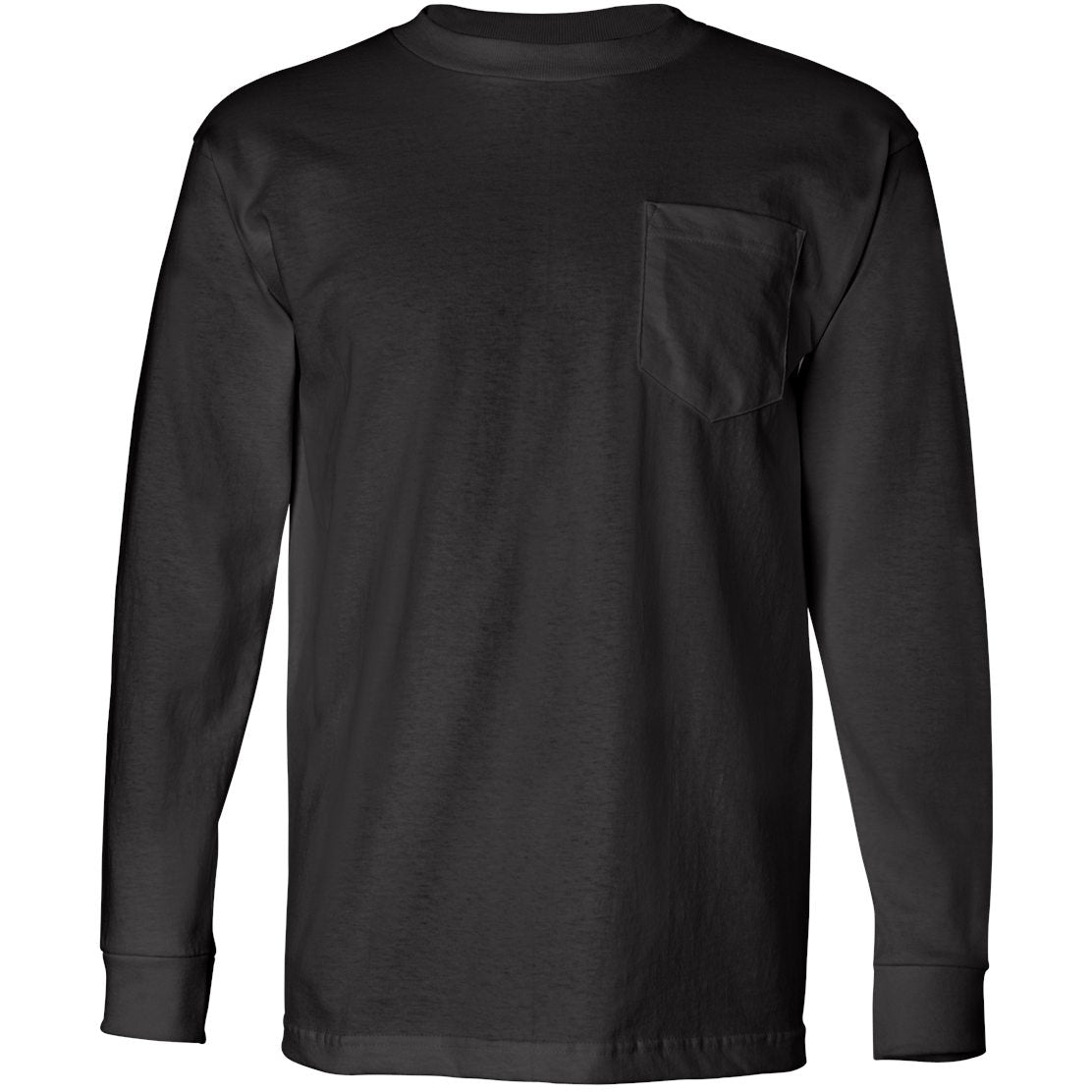 Black Long Sleeve T-Shirt - Bayside - Pocket Design