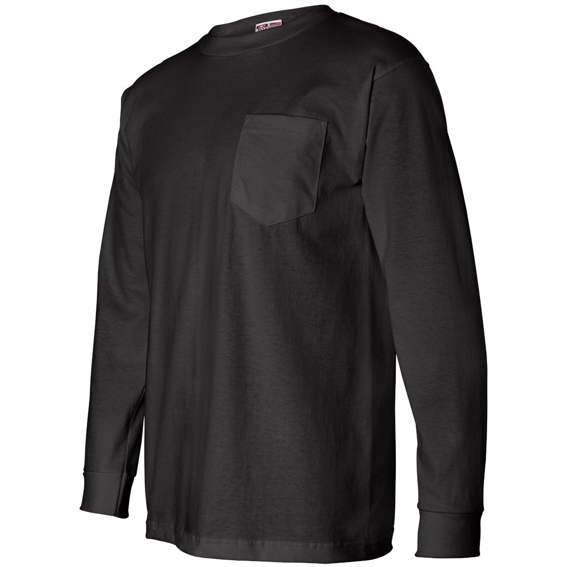 Black Long Sleeve T-Shirt - Bayside - Pocket Design