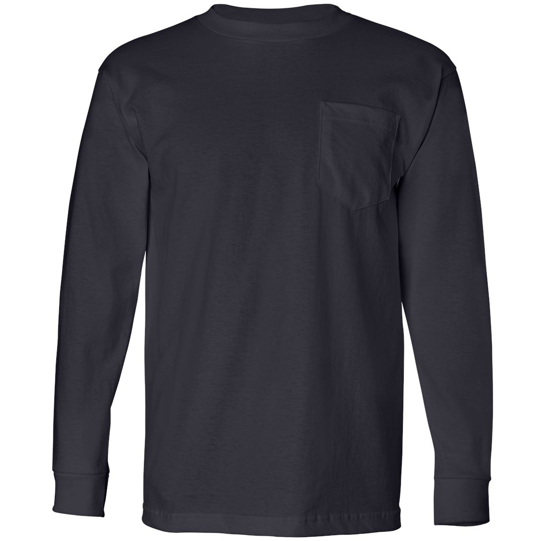 Black Long Sleeve T-Shirt - Bayside - Pocket Design