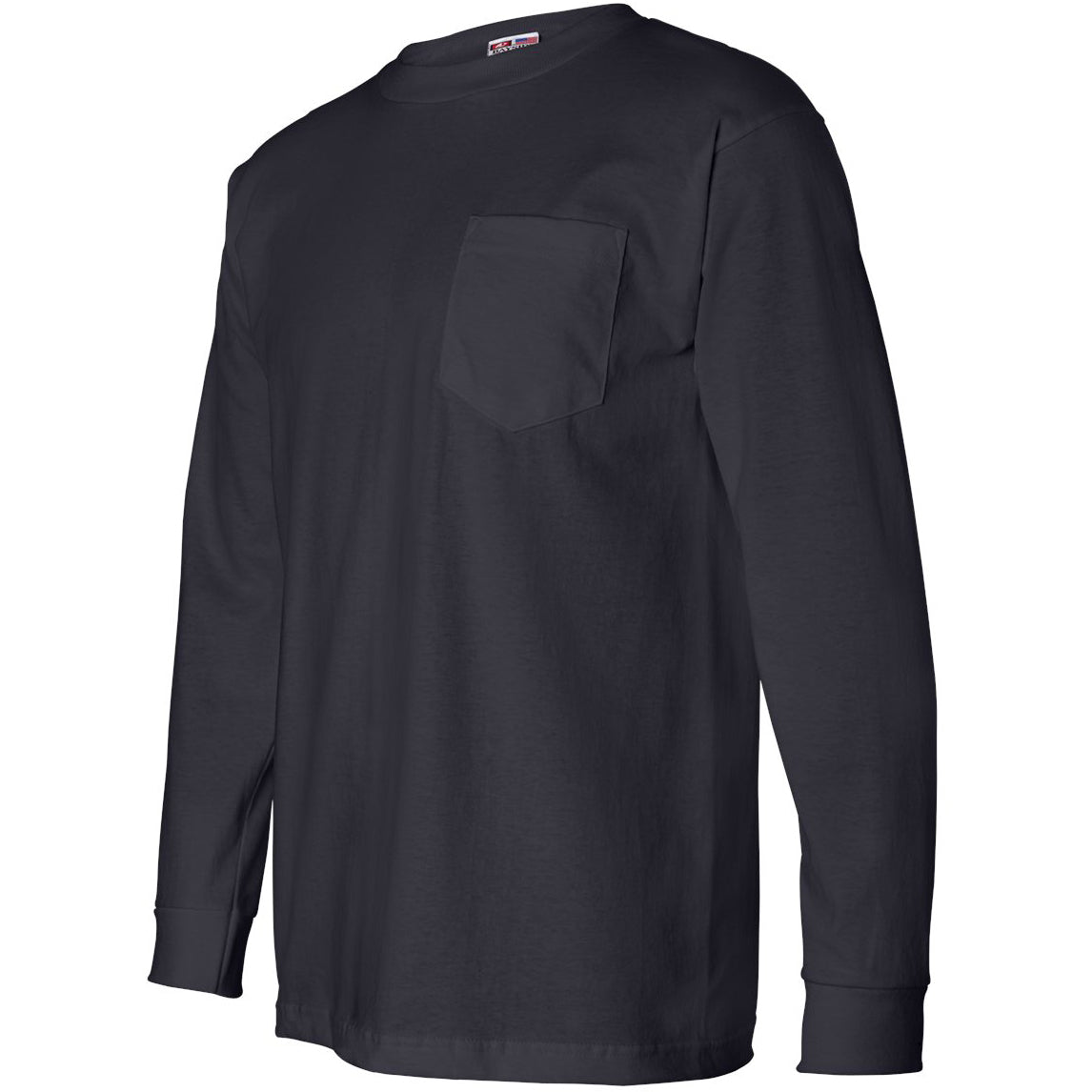 Black Long Sleeve T-Shirt - Bayside - Pocket Design