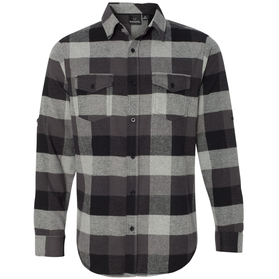 Black/Grey Flannel Shirt - Burnside - Stylish Design