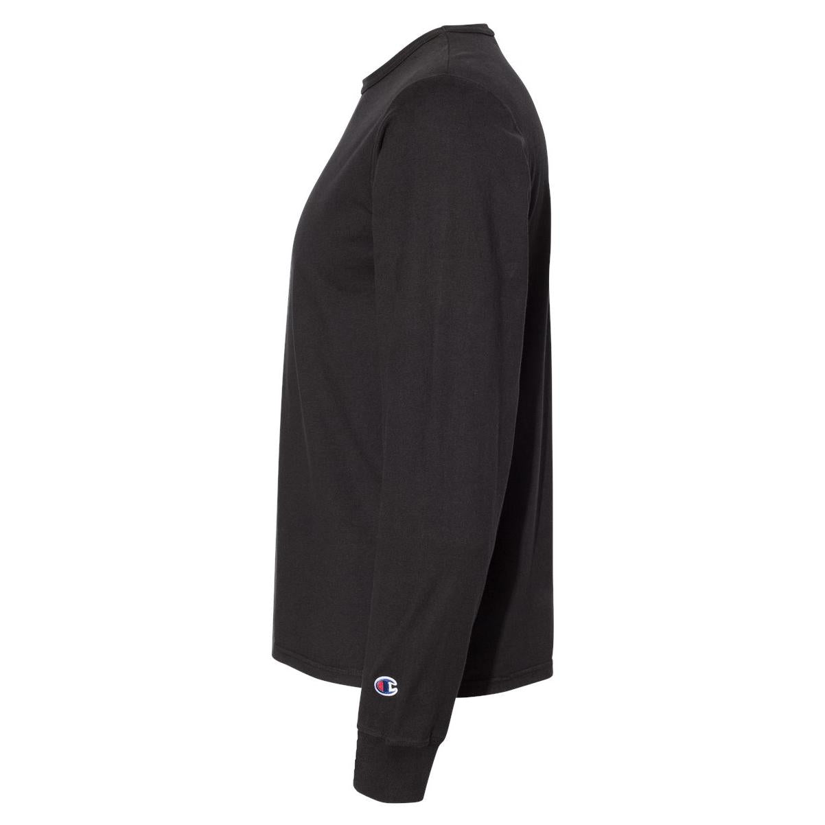 Black T-Shirts - Champion - Garment Dyed Long Sleeve