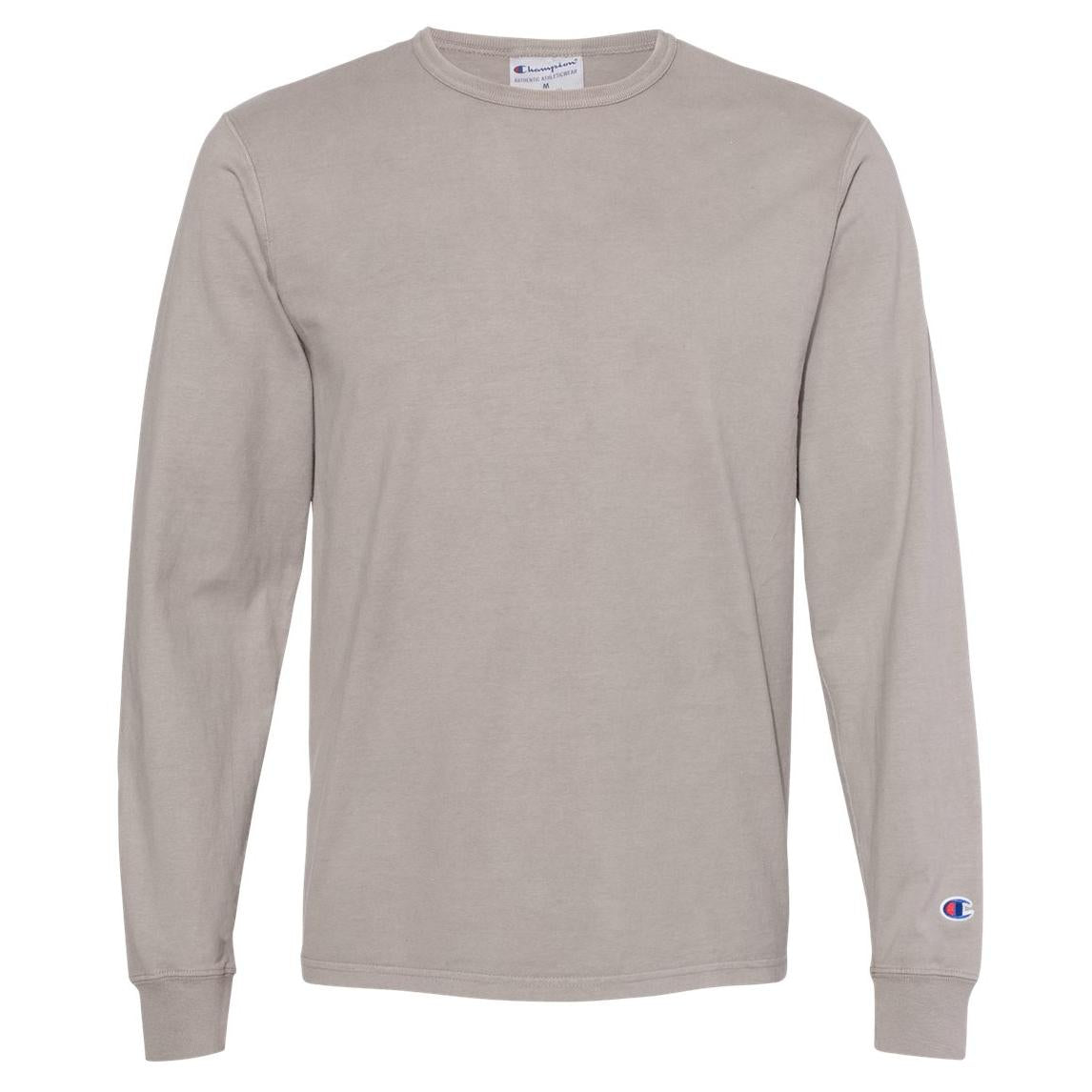 Black T-Shirts - Champion - Garment Dyed Long Sleeve