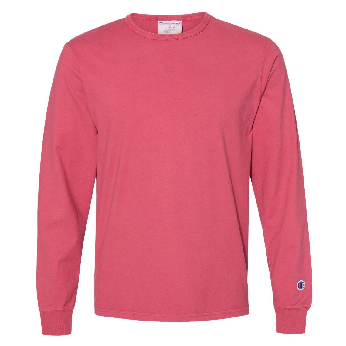 Black T-Shirts - Champion - Garment Dyed Long Sleeve