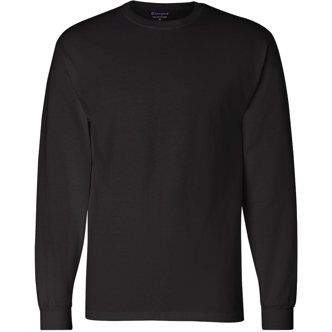 Black T-Shirts - Champion - Cotton Long Sleeve Tee