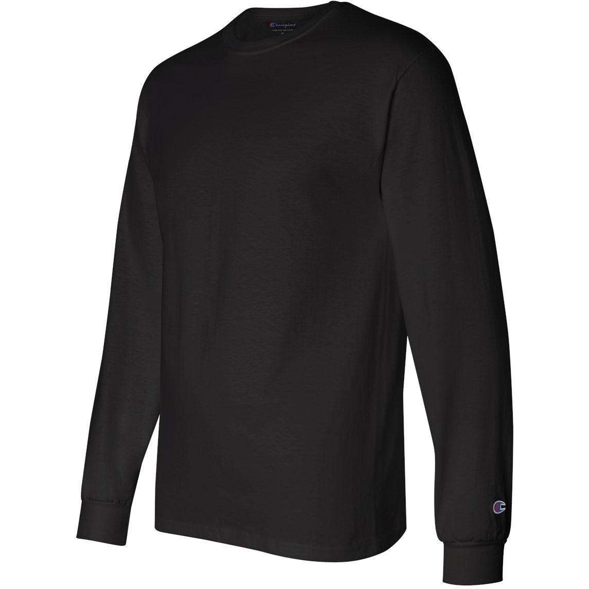 Black T-Shirts - Champion - Cotton Long Sleeve Tee