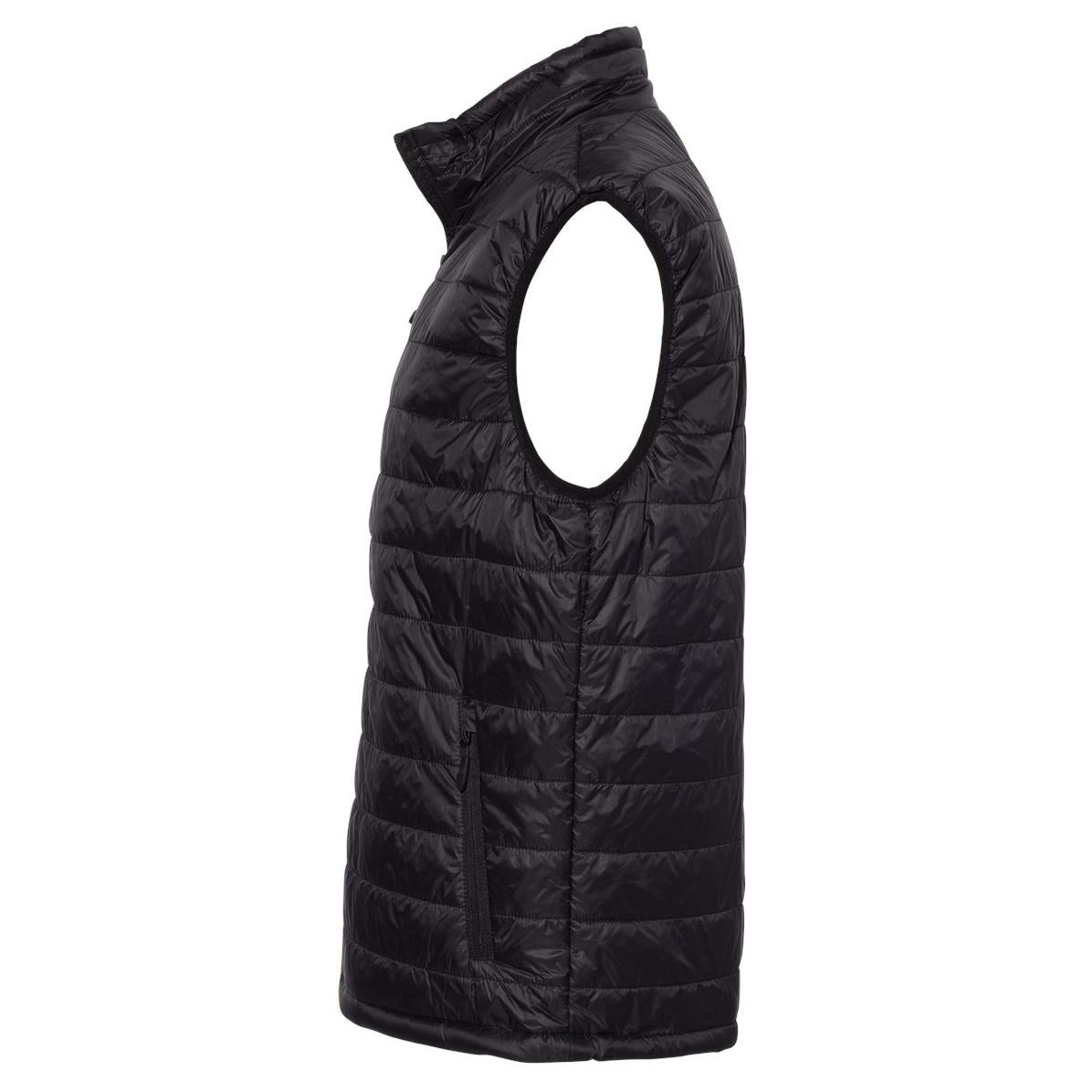 Black Puffer Vest - Independent Trading Co. - Wind Resistant