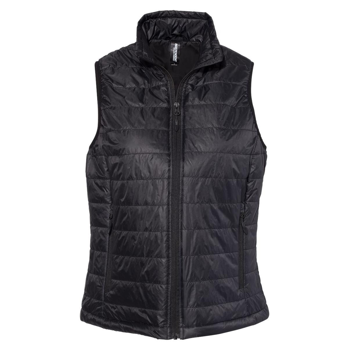 Black Puffer Vest - Independent Trading Co. - Wind Resistant